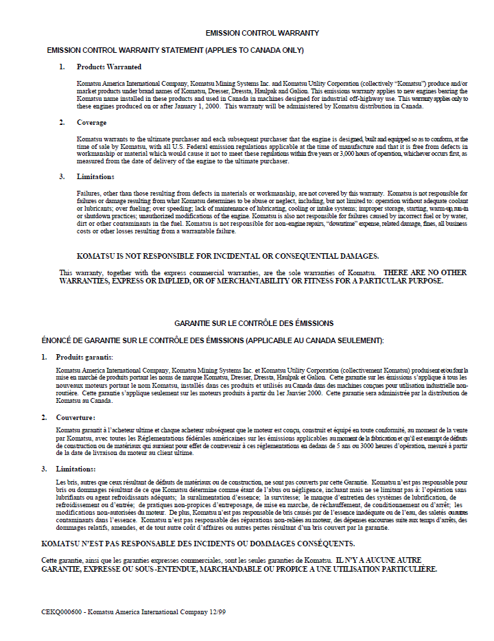 Komatsu WA120-3MC Wheel Loader Service & Maintenance Manual (CEAM007702)
