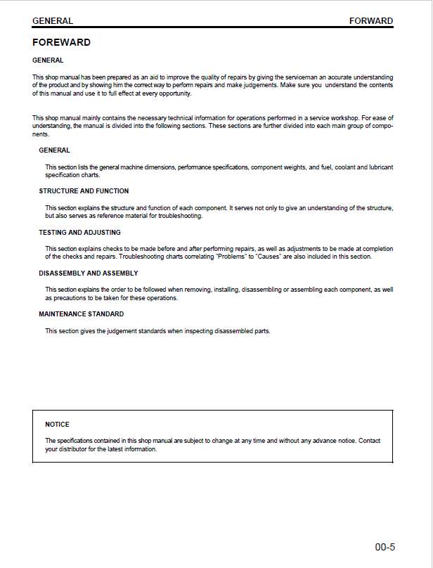 Komatsu WA120-3 WA120L-3 Repair Manual CEBD002002 PDF