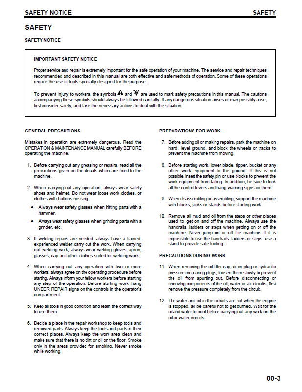 Komatsu WA120-3 WA120L-3 Service Manual CEBD002002 PDF