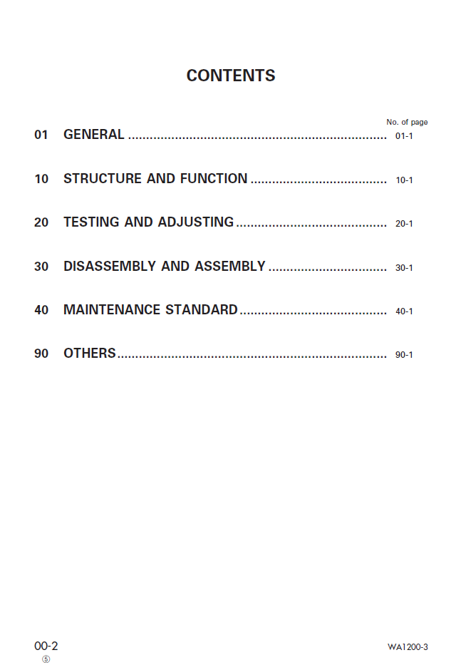 Komatsu WA1200-3 Engine Repair Manual SEBM018227 PDF