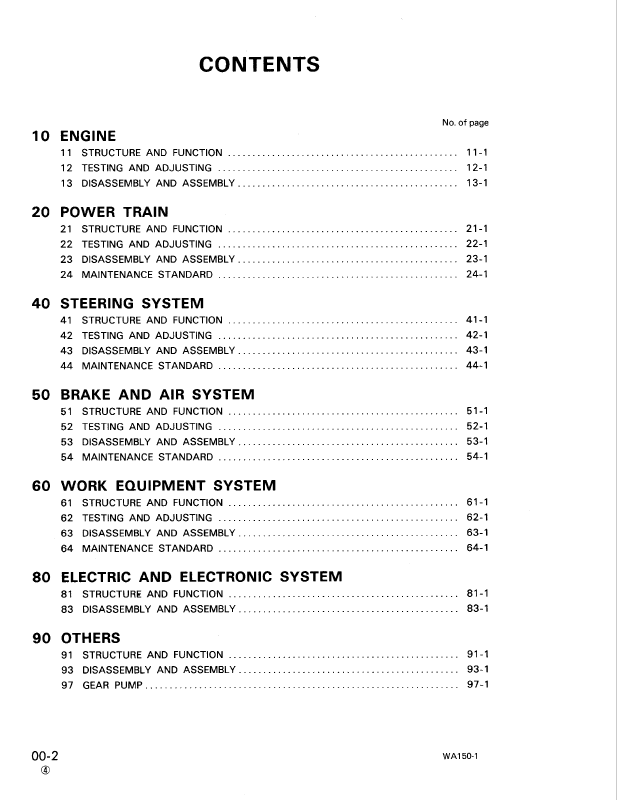 Komatsu WA150-1 Loader Repair Manual SEBM04170104 PDF