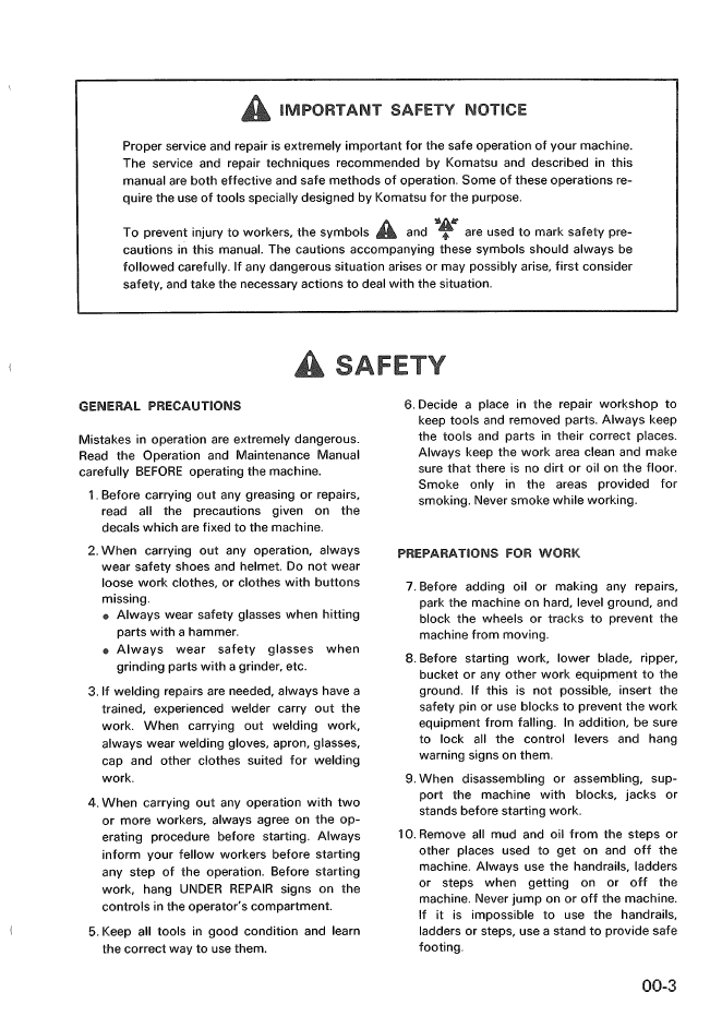 Komatsu WA200-1 WA250-1 Engine Service Manual SEBM04180110