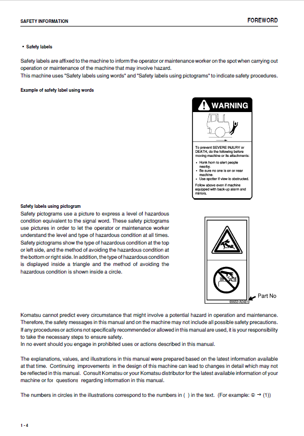 Komatsu WA200-5 Wheel Loader PDF Operation & Service Handbook
