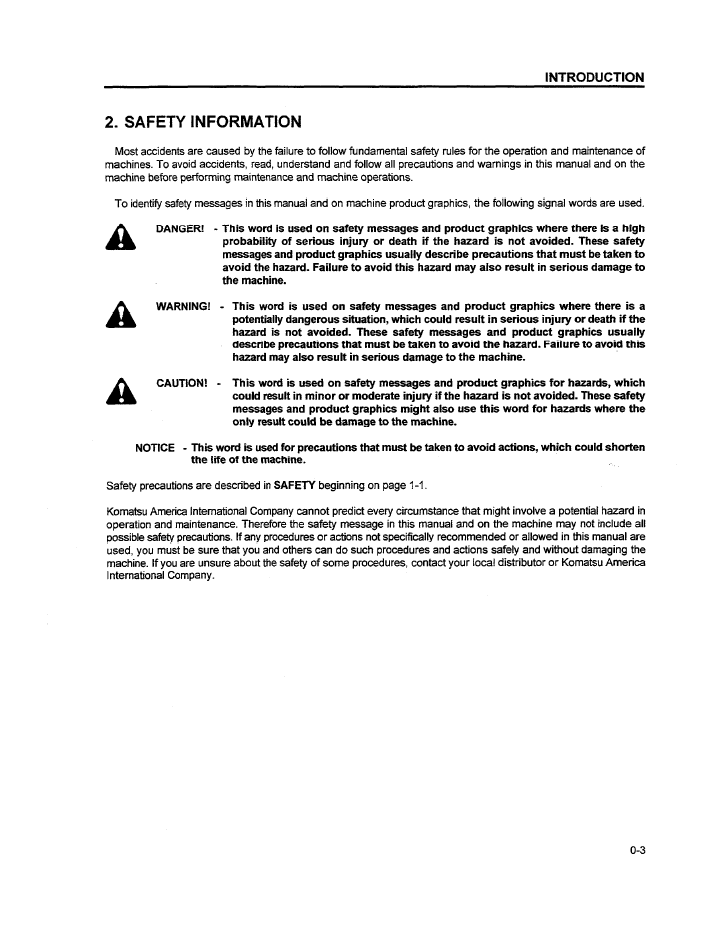 Komatsu WA250-3 Loader Operation & Maintenance PDF Manual | SEAD021500