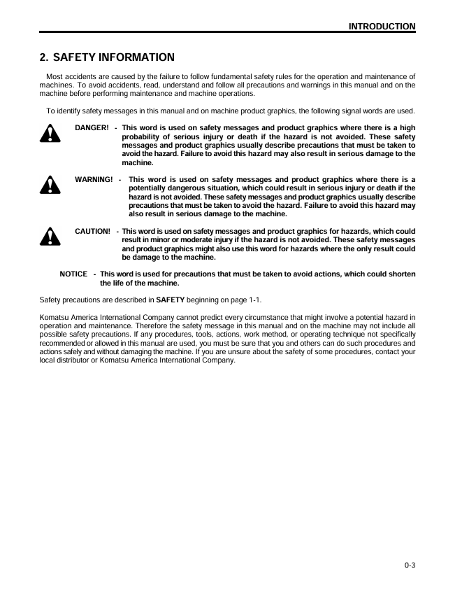 Komatsu WA250-3 Operation, Maintenance & Service Manual PDF