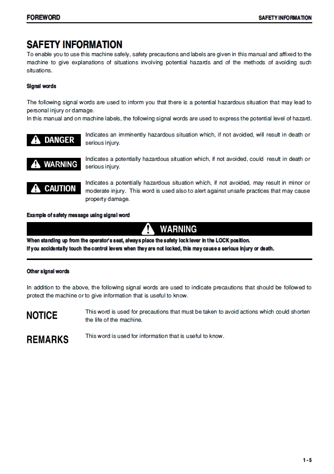 Komatsu WA250L-5 Maintenance Manual SEAM056900T PDF