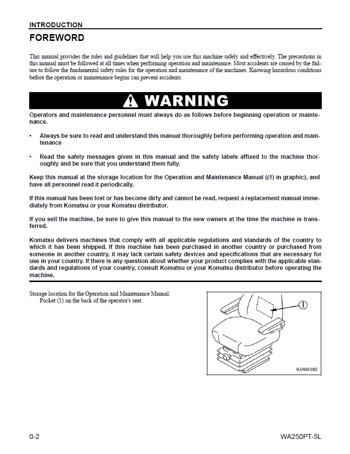 Komatsu WA250PT-5L Wheel Loader Service & Maintenance Manual (CEAM011402)