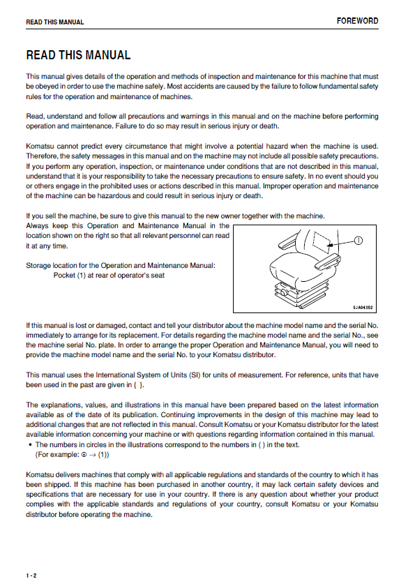 Komatsu WA250PZ-6 Loader Manual PDF | TEN00455-05