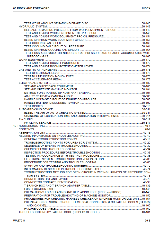 Komatsu WA270-8 Workshop Manual SEN06600-04 PDF