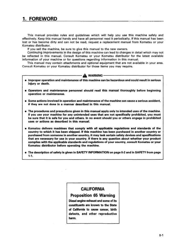 Komatsu WA30-5, WA50-3 Loader Operation and Maintenance Instructions (Pub. SEAD034300)
