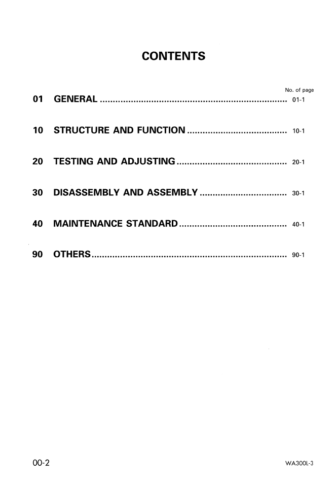 Komatsu WA300L-3 Loader Repair Manual SEBM017300 PDF
