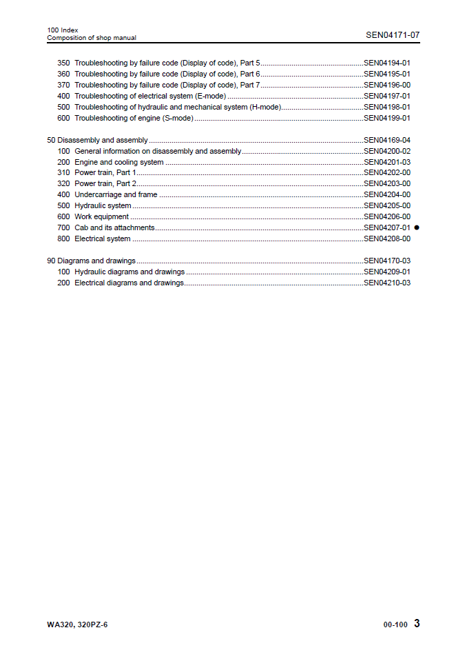 Komatsu WA320-6 WA320PZ-6 Repair Manual SEN04162-07 PDF