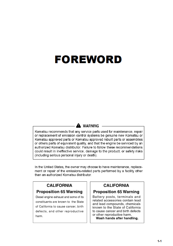 Komatsu WA320-7 Maintenance Manual CEAM027401 PDF