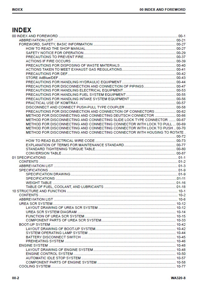 Komatsu WA320-8 Wheel Loader Service Manual SEN06597-05 PDF