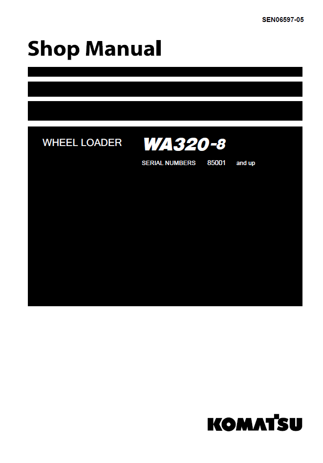 Komatsu WA320-8 Wheel Loader Shop Manual SEN06597-05