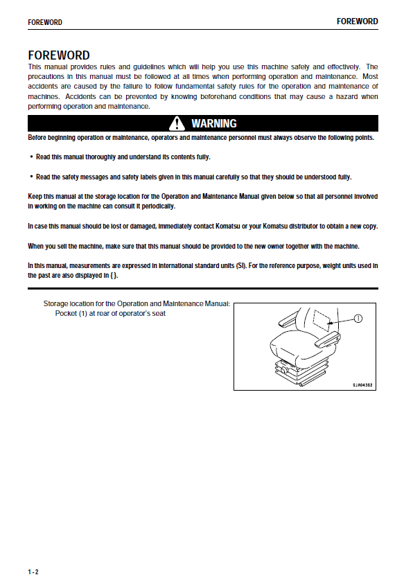 Komatsu WA320L-5 Operation & Maintenance Manual Download