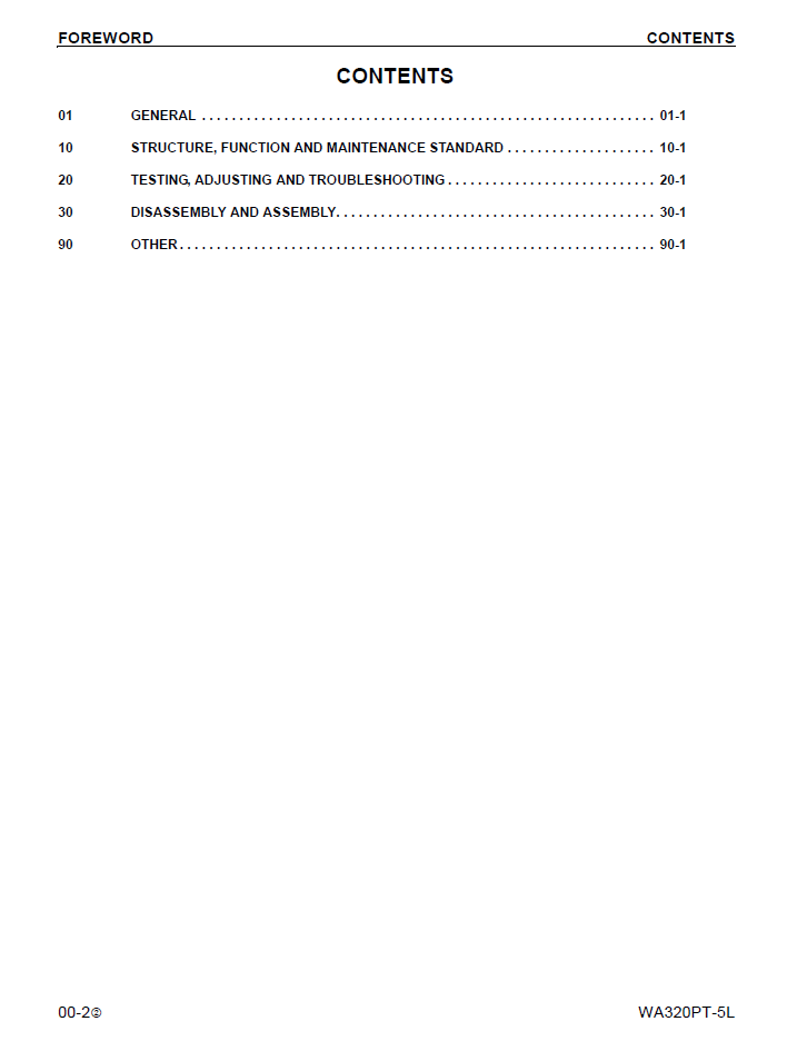 Komatsu WA320PT-5L Tool Carrier Service Repair Manual PDF
