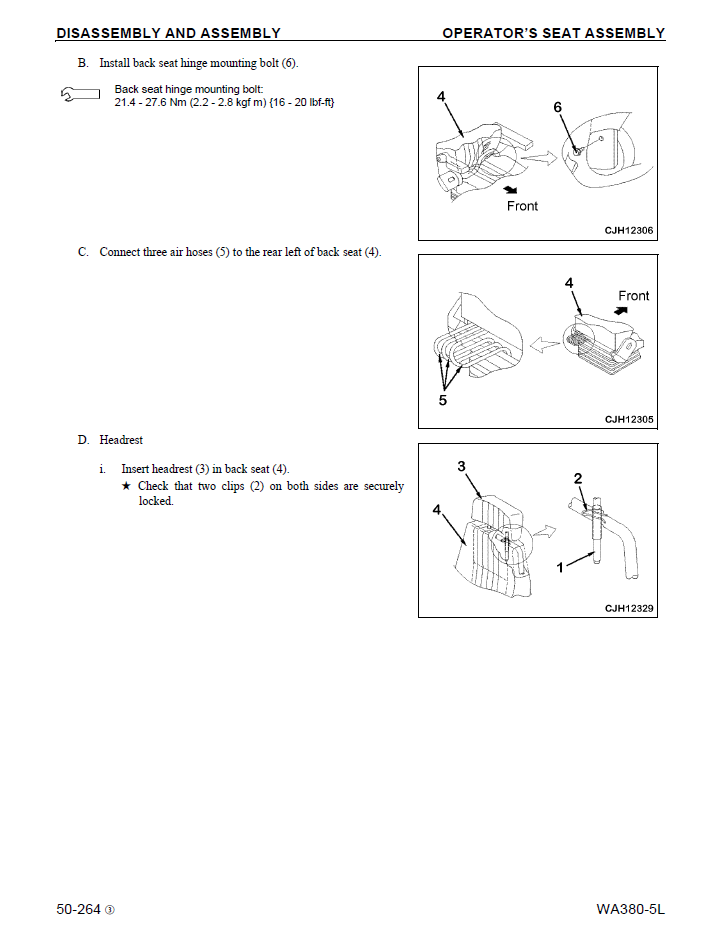 Komatsu WA380-5L Wheel Loader Repair Manual CEBM009703 PDF