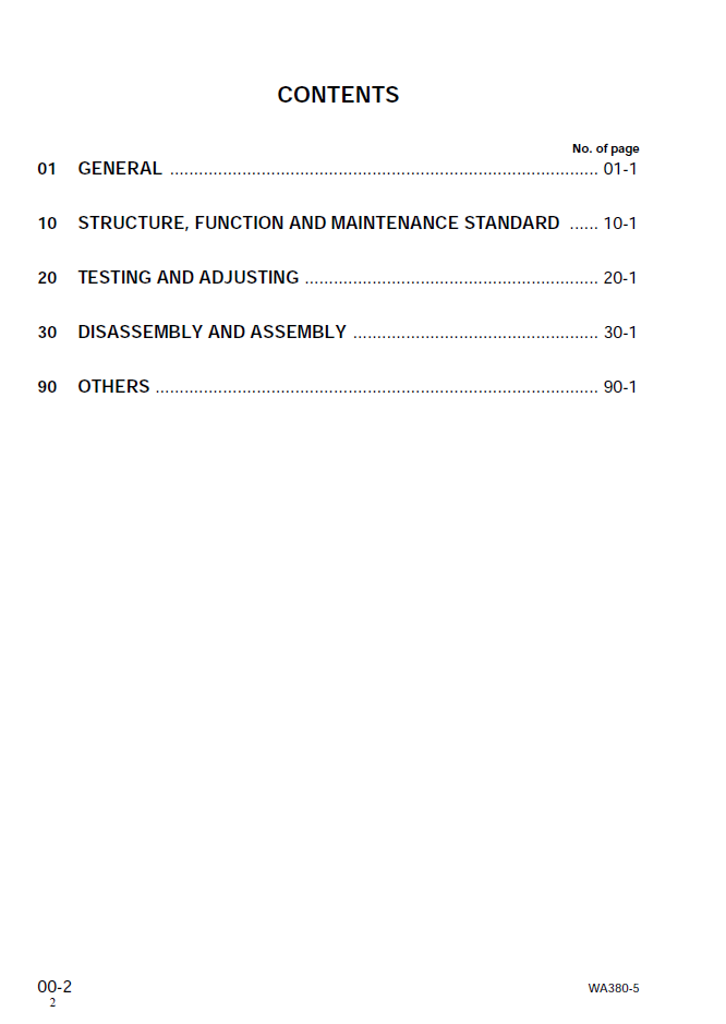 Komatsu WA380-5 Engine Repair Manual SEBM024712 PDF