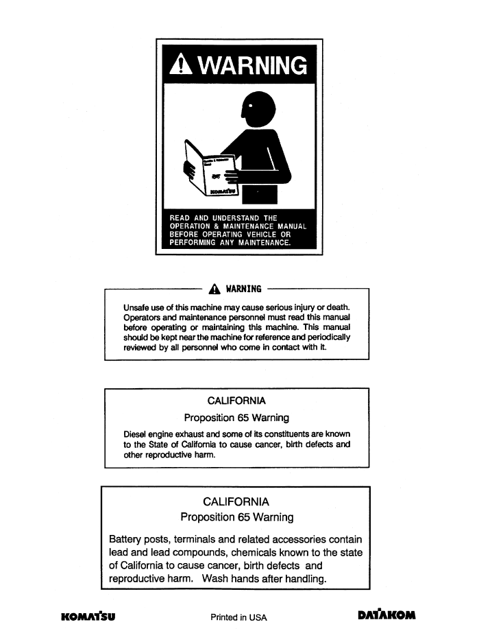 Komatsu WA380-8 Wheel Loader Manual CEAM030202 PDF