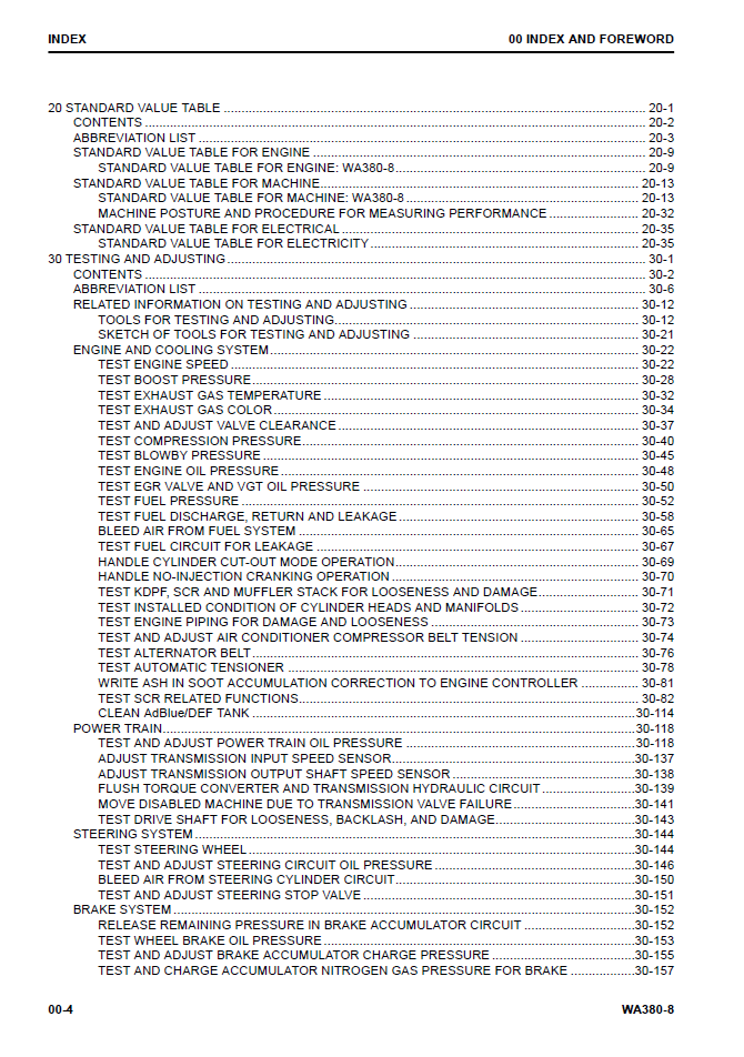 Komatsu WA380-8 Wheel Loader Repair Manual SEN06573-06 PDF