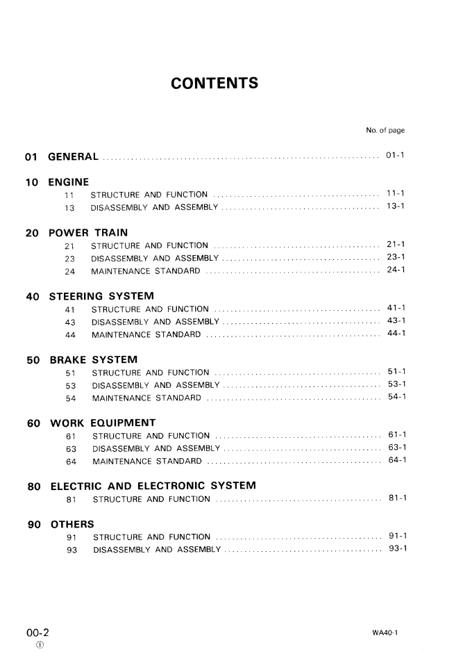Komatsu WA40-1 Engine Repair Manual SEBM03630101 PDF