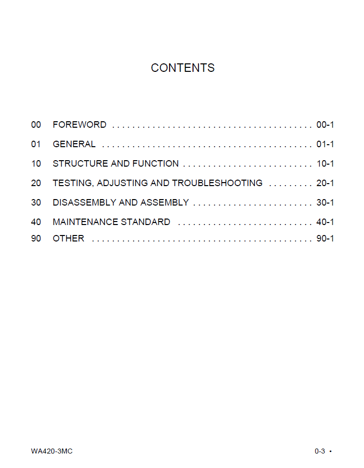 Komatsu WA420-3MC Service and Repair Manual CEBD003502 PDF