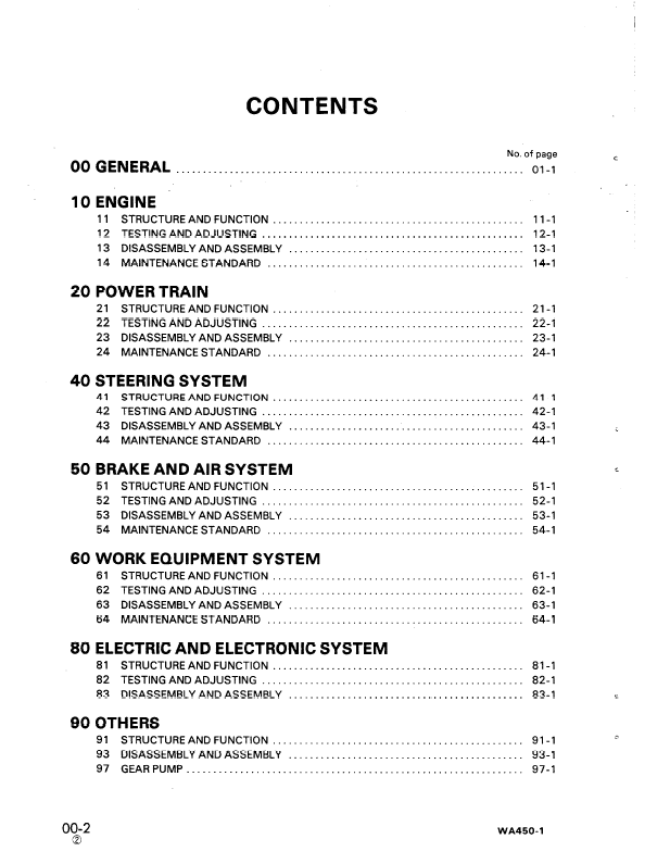 Komatsu WA450-1 Engine Service Manual SEBMA4210108 PDF
