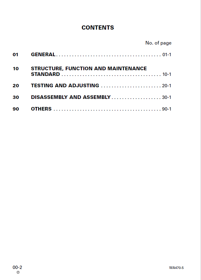 Komatsu WA470-5 Engine Repair Manual SEBM024414 PDF