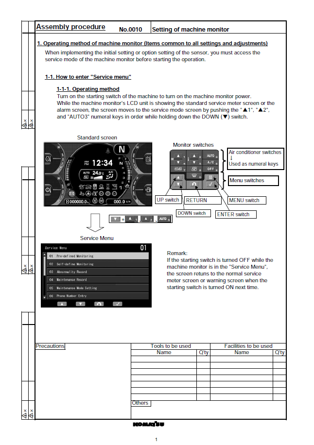 Komatsu WA470-8 Wheel Loader Setup & Assembly Manual GEN00133-00