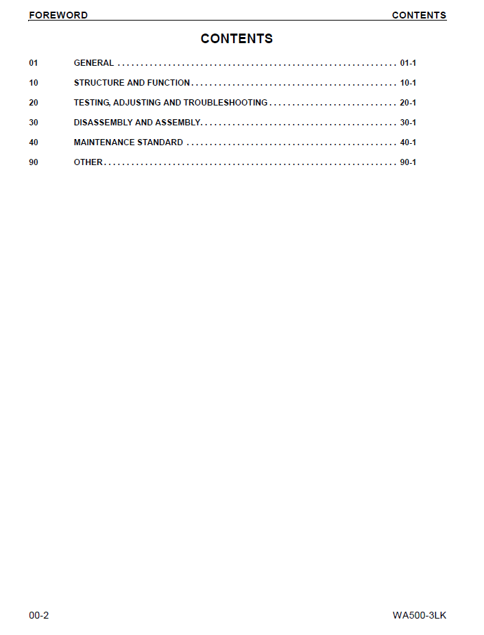 Komatsu WA500-3LK Workshop Manual CEBM005403 PDF