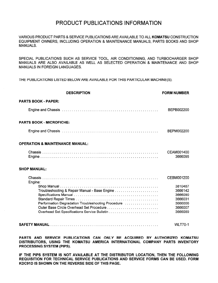 Komatsu WA500-3 Wheel Loader Maintenance Manual (CEAM001401 PDF)