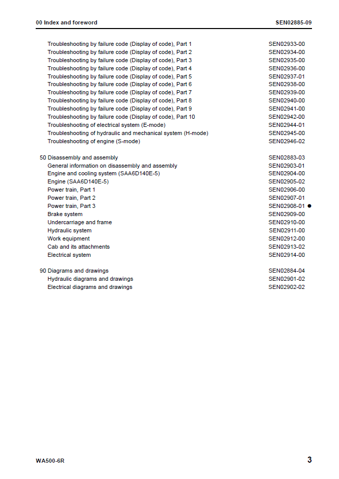 Komatsu WA500-6R Service Manual SEN02876-09 PDF