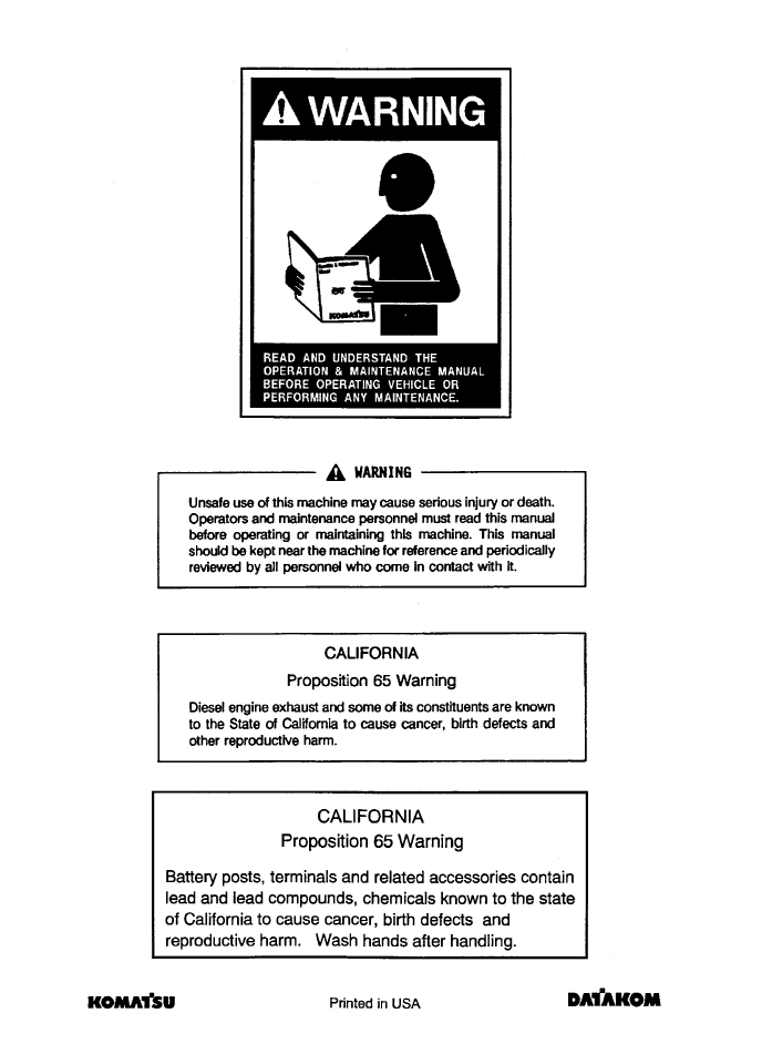 Komatsu WA500-7 Operation Manual CEAM026604 PDF