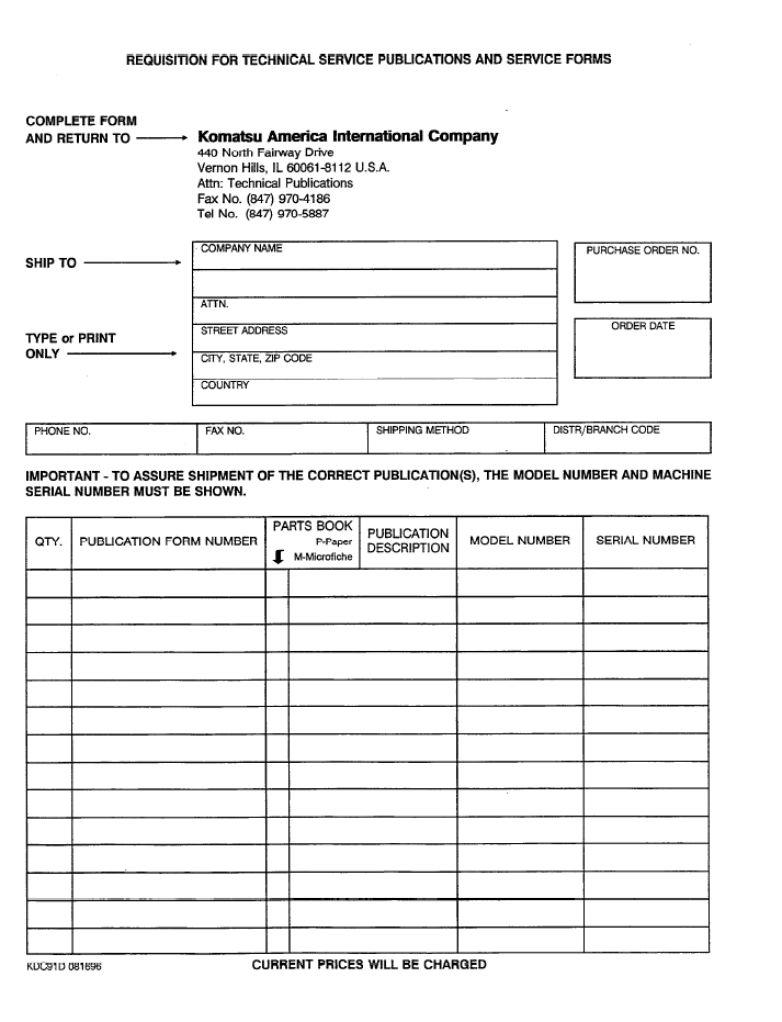 Komatsu WA600-1LC Workshop Manual CEBDW26030 PDF