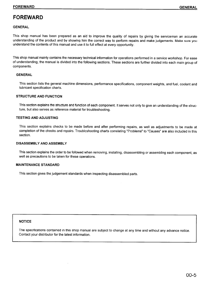 Komatsu WA600-1 Loader Maintenance and Repair Manual CEBD000800 PDF