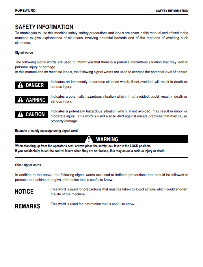 Komatsu WA600-3 Operation & Maintenance Manual TEN00002-02D PDF