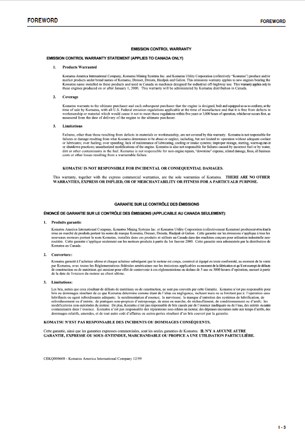 Komatsu WA600-6 Wheel Loader Manual – Operation & Maintenance PDF