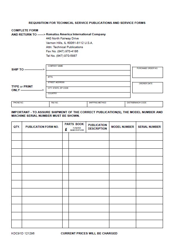 Komatsu WA65-3 Wheel Loader Maintenance, Service & Operation Manual PDF