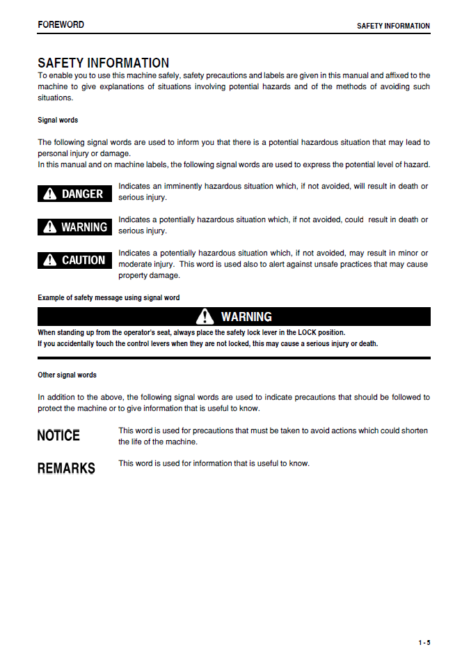 Komatsu WA700-3 Operation & Maintenance Manual TEN00001-03D PDF