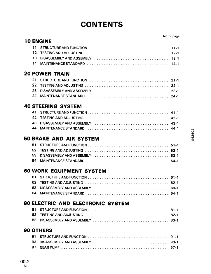 Komatsu WA800-1 and WA800-2 Repair Manual SEBD04280113