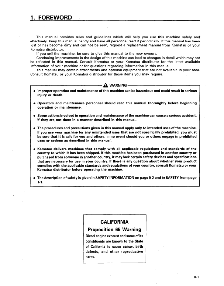 Komatsu WA800-2 Loader Operation Manual CEAD000401 PDF