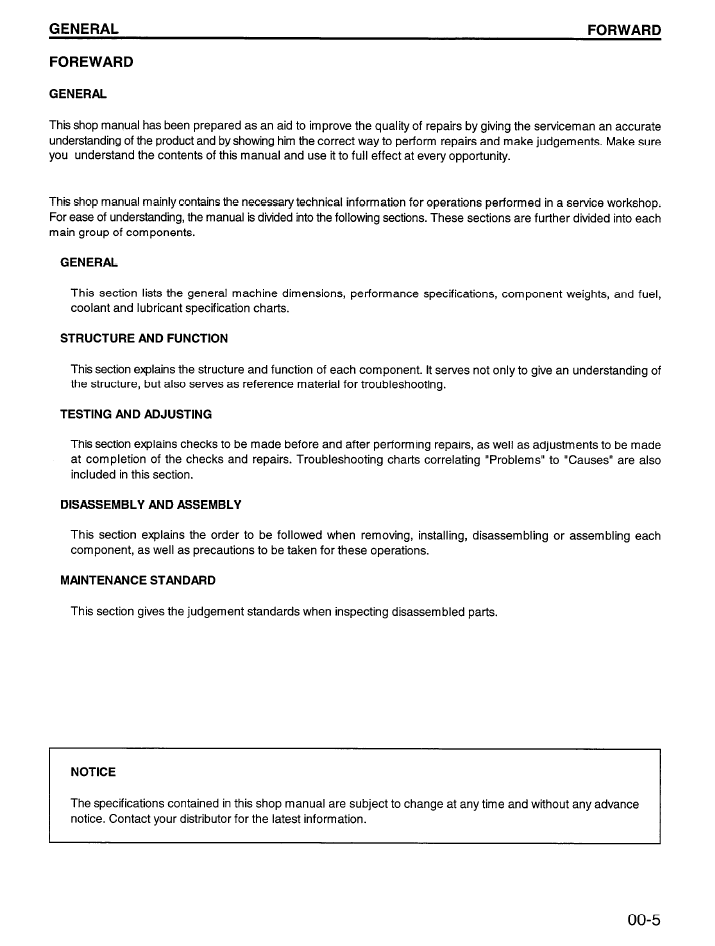 Komatsu WA800-2 Wheel Loader Repair Manual CEBD002400 PDF
