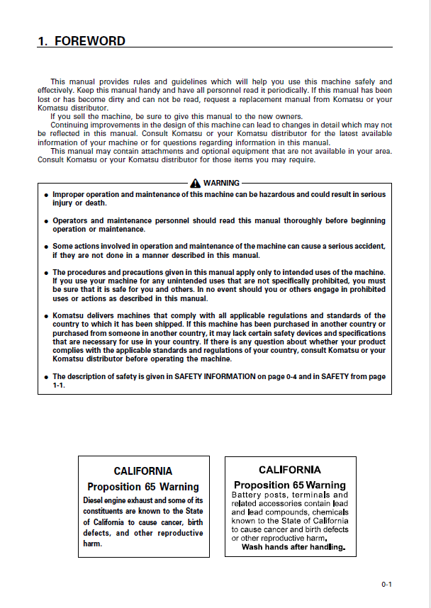 Komatsu WA800-3 Wheel Loader Service & Maintenance Manual PDF