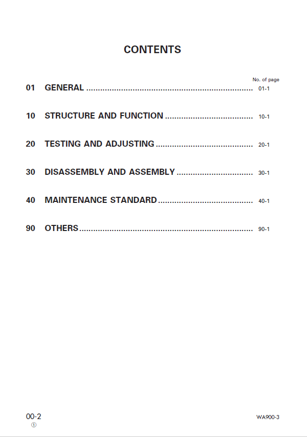 Komatsu WA900-3 Loader Repair Manual SEBM013516 PDF