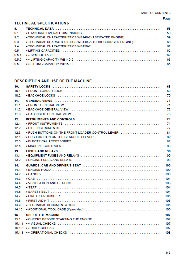 Komatsu WB140-2, WB150-2 Backhoe Loader Operation and Maintenance Guide