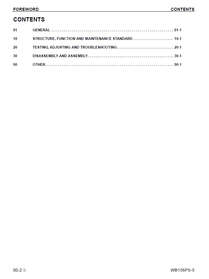 Komatsu WB156PS-5 Workshop Manual CEBM001505 PDF