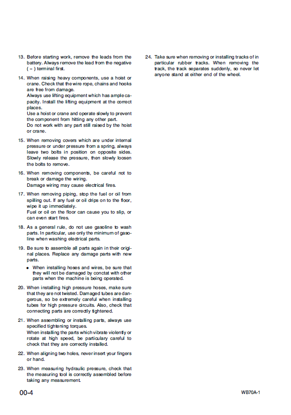 Komatsu WB70A-1 Backhoe Loader Service Manual PDF Download – Complete Maintenance Guide