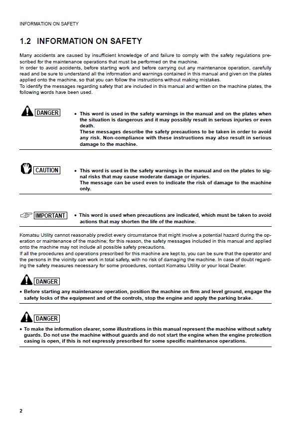 Komatsu WB97R-2 Operator Manual & Service Maintenance Guide [PDF]