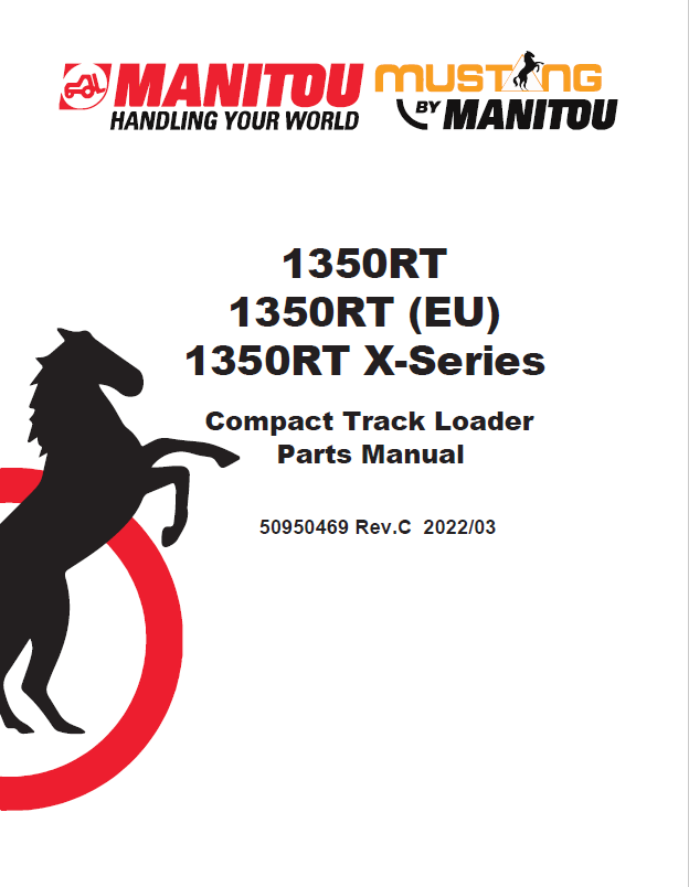 MUSTANG 1350RT X-Series Compact Track Loader Parts Catalog Manual PDF